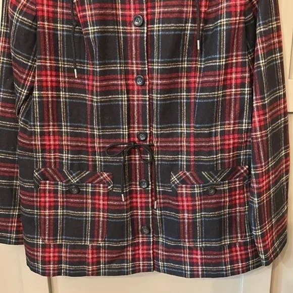 Pendleton 100% Virgin Wool Tartan Plaid Coat Button Front Jacket Size Large - Picture 8 of 13